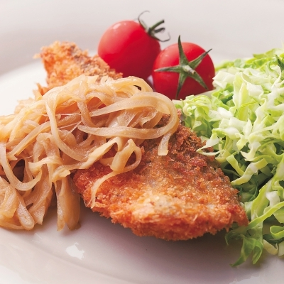 Sl Creationsの食材を使ったレシピサイト 鮭フライ 玉ねぎソース添え